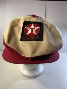 Vintage Texaco Gas Oil C. 1970s Cap Hat Advertising Patch SnapBack And Snap Bill - Foto 1 di 10
