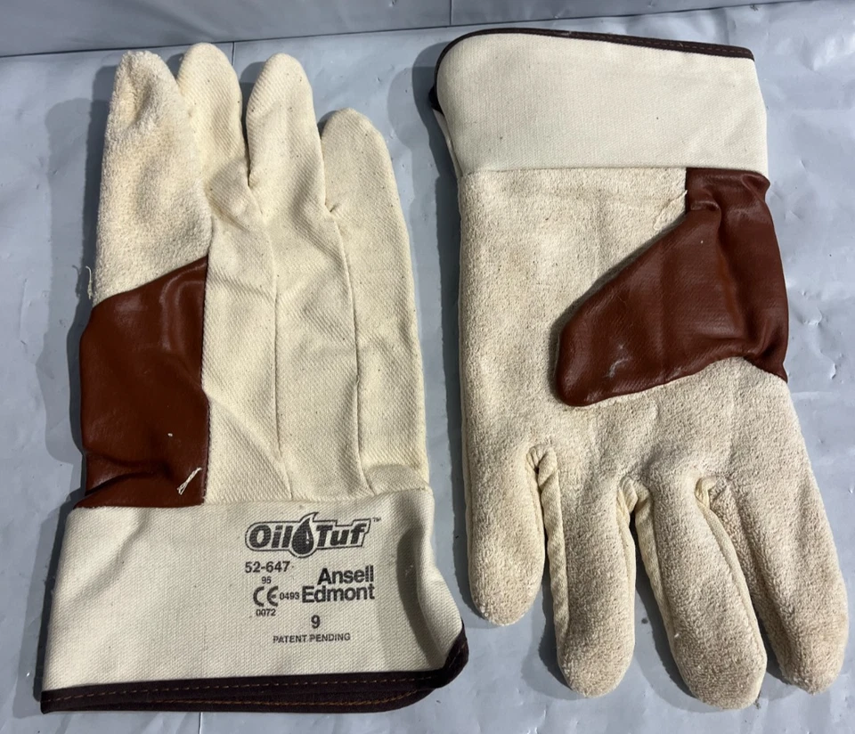 Guantes de trabajo de construcción protectores de lona de tela de rizo de algodón duraderos 12 PR GRANDES Foto 1 de 3