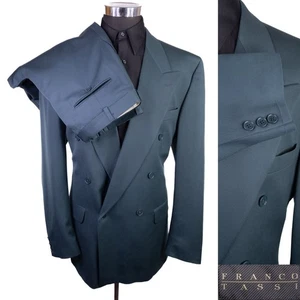 Franco Tassi 2-teiliger Anzug Zweireiher Sakko Blazer einfarbig Gr. 44 L Hose 32X35 - Bild 1 von 19