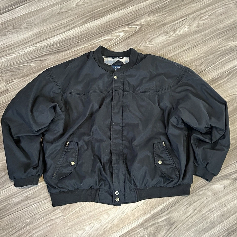 Chaqueta Bomber Vintage La Paz Catalina Negra Forrada a Cuadros Abrigo XL Para Hombre Años 90 Foto 1 de 4