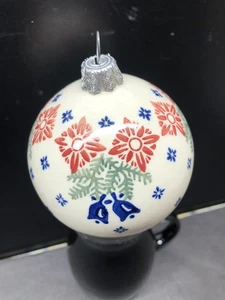 Boleslawiec polnische Keramik Weihnachtsschmuck Kugel Glocken Schneeflocken Tannenzweig - Bild 1 von 5