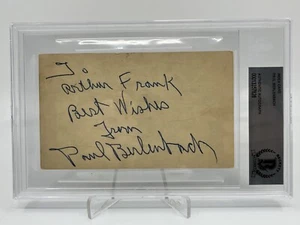 Tarjeta de índice de autógrafo firmado por Paul Berlenbach Beckett BAS - Imagen 1 de 2