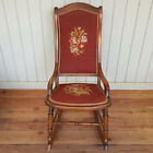 Antique Walnut Rocking Chair w/Needlepoint Back & Seat ~ SACTO ~ Delivery Availa