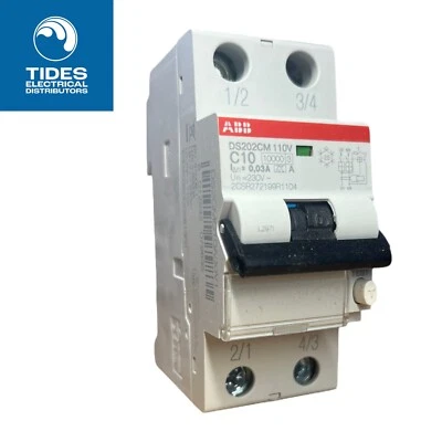 ABB 10 Amp Type C Double Pole RCBO 2CSR272199R1104 DS202C M C10 A30 110v - Image 1 of 3