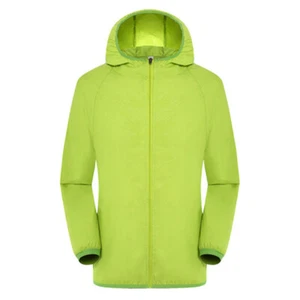 Men Womens Sunscreen Hooded Breathable Jacket Rain Coat Windbreaker Waterproof - Picture 1 of 33