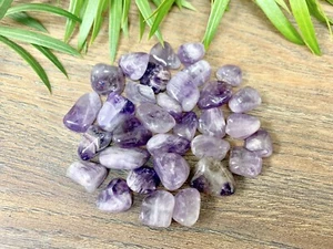 Piedras caídas de amatista de 1/2 lb Chevron con bandas de piedras preciosas de cristal espécimen Reiki - Imagen 1 de 9