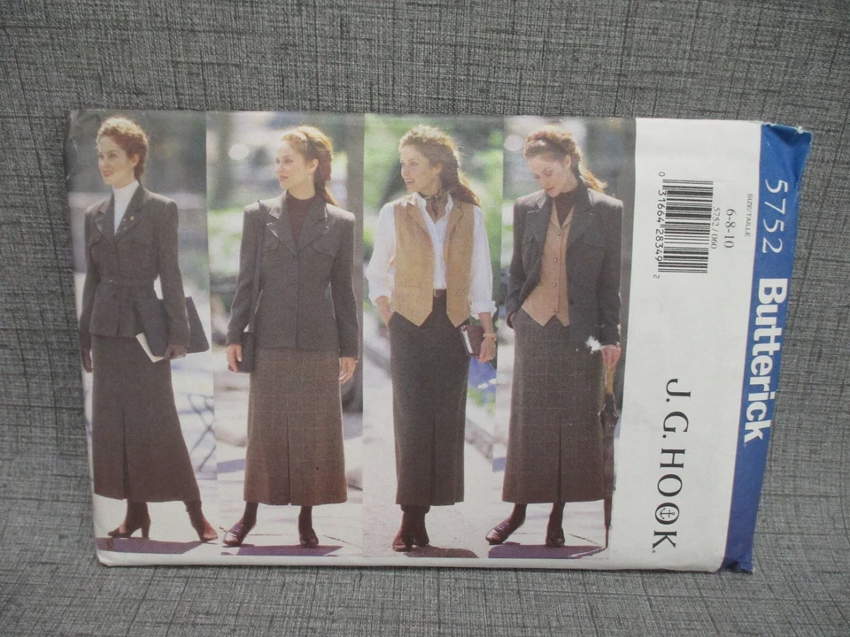 Butterick 5752 Misses Sewing Pattern Size 16 8 10  Skirt Jacket Vest - Image 1 of 4