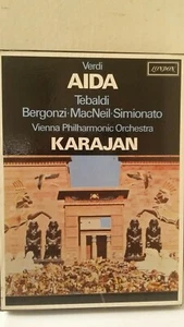VERDI: AIDA 1959 Tebaldi Bergonzi Karajan 2×CASSETTE Box London UK imp. M-/VG+ - Picture 1 of 5