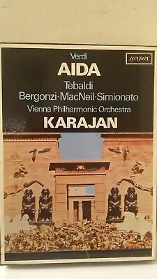 VERDI: AIDA 1959 Tebaldi Bergonzi Karajan 2×CASSETTE Box London UK imp. M-/VG+ - Image 1 of 4
