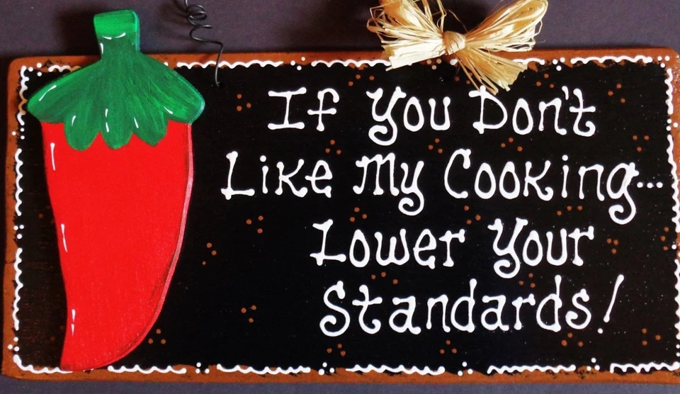 RED CHILI PEPPER SIGN If You Don't Like My Cooking KITCHEN WALL Art PLAQUE Decor - Image 1 of 1