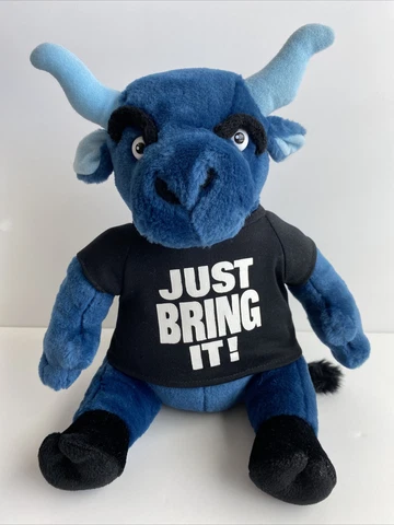 WWE Dwayne The Rock Johnson Just Bring It! Blue Bull Plush Stuffed Animal 10” Cover