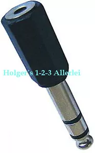 Adaptador de clavija estéreo 6,3 enchufes a 3,5 enchufes enchufe de clavija conector de clavija - Imagen 1 de 1
