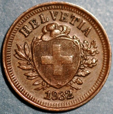 Switzerland Rappen 1932 B KM# 3.2 - Image 1 of 2