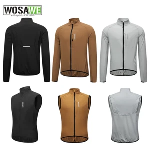 WOSAWE Outdoor Cycling Jacket Vest Lightweight Breathable YKK Full Zip Clothing - Picture 1 of 12