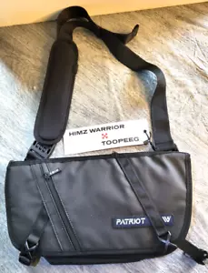 Bolso Bandolera Mensajero Himz Warrior Patriot Negro Hombre Mujer Nuevo con Etiquetas - Imagen 1 de 9