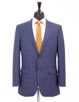 Men's Suit Alexandre Savile Row Blue Check 40L W36 L33 - Image 1 of 4