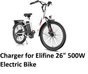 🔥 power supply battery Charger for Elifine 26" 500W Electric Bike - Picture 1 of 2