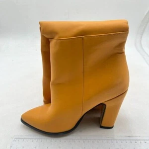 Women Pointed Toe Over the Knee High Boots Chunky High Heel Long Boots Yellow - Picture 1 of 7