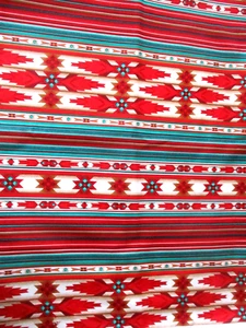 1-7/8 YDS RED & GREENS "PAINTED DESERT" 100% COTTON FABRI-QUILT OOP - Picture 1 of 5
