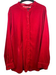 Langarmshirt mit weicher Umrandung rot Velours rot Knopfleiste 3x - Bild 1 von 11