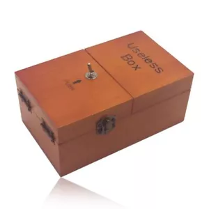 Wooden Electronic Useless Box Birthday Gift Desk Decoration Interesting Toy AU - Picture 1 of 11