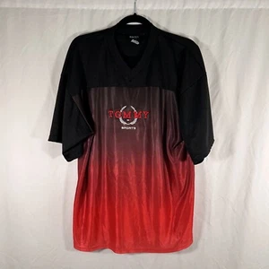 Vintage Tommy Sports Men's XL Black Red Vneck Short Sleeve Rocky USA 90s - Picture 1 of 11