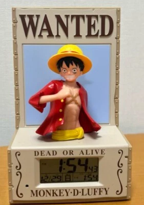 mint RARE! ONE PIECE Luffy figure shaped alarm clock working Watch Boys teen - Image 1 of 4