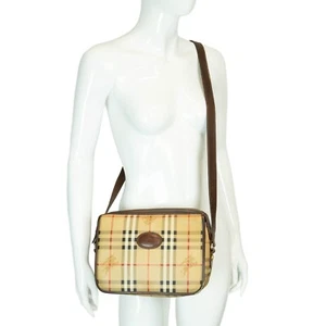 BURBERRY Check Monogram Shoulder Bag Vintage 80s 90s - Picture 1 of 12