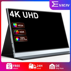 EVICIV 4K Monitor, 15,6 Zoll Tragbarer Mobiler IPS Bildschirm UHD 3840*2160 USBC - Afbeelding 1 van 15