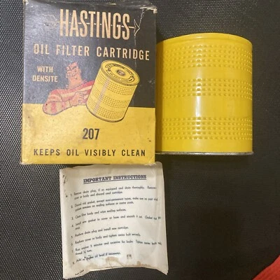 HASTINGS Densite Oil Filter Cartridge 207 1946-60 Buick Chevrolet Cadillac 6 cyl - Image 1 of 4