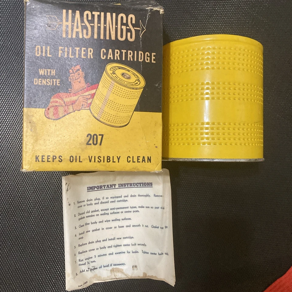 HASTINGS Densite Oil Filter Cartridge 207 1946-60 Buick Chevrolet Cadillac 6 cyl - Image 1 of 4
