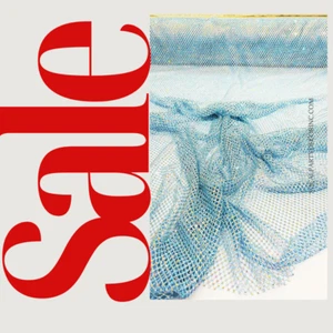 45" breit schillernd Strass auf weichem Stretch Fischnetz Stoff Meterware - Bild 1 von 4