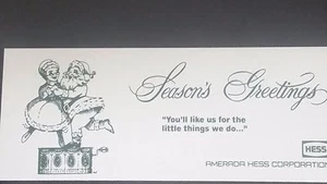 Amerada Hess 1967 / 69 / 70 s SEASONS GREETINGS. CARD AWRSOME - Picture 1 of 3