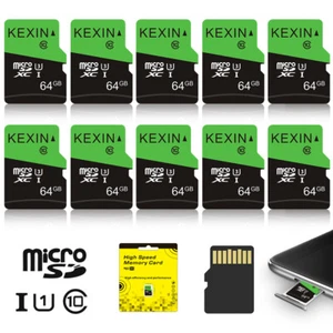 Kexin 64GB 10 Pack Ultra Micro SD SDXC Memory Card Class 10 TF Card For Phone PC - Picture 1 of 14