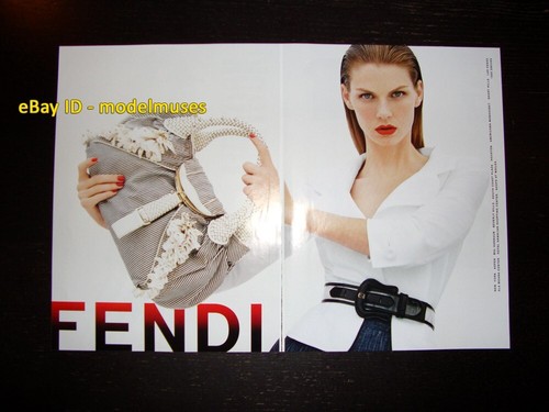 FENDI 2 pagine rivista STAMPA ANNUNCIO primavera 2006 ANGELA LINDVALL karl lagerfeld