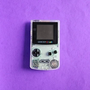 Nintendo Game Boy Color Clear Transparent 👾 CGB-001 GBC RESTORED NEW BODY - Picture 1 of 2