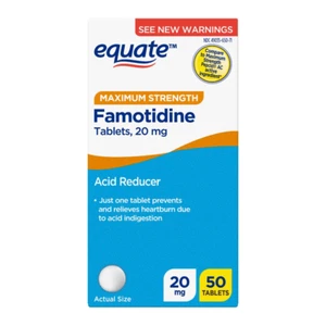 Equate Maximum Strength Acid Reducer 20 mg 50 Count Famotidine Tablets - Picture 1 of 12