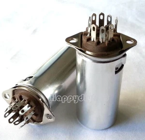 1PC Silver Plated 9pin Tube socket for 12AX7 12AU7 6922 6n1  With 55mm Shield - Picture 1 of 5