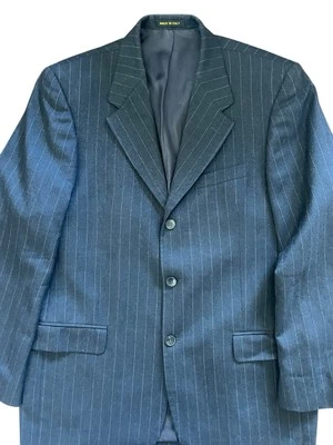 Blazer Manzini Uomo 44l Hecho en Italia Gris Oscuro Tira Prendedor 100% Lana Clásico Foto 1 de 4
