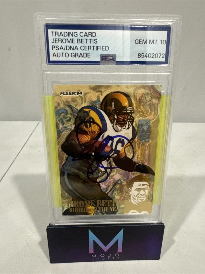 Jerome Bettis 1994 Fleer Rookie PSA 10 Auto Grade - Image 1 of 1