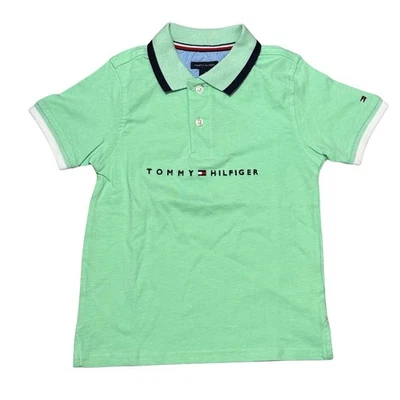 Tommy Hilfiger Boys Polo Shirt Size 4 Bright Green Short Sleeve Casual Top - Image 1 of 4