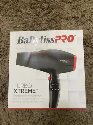 Novo ~ Babyliss Pro Secador Turbo Xtreme ~ 6 Configurações de Velocidade de Calor Secador Profissional - Imagem 1 de 4