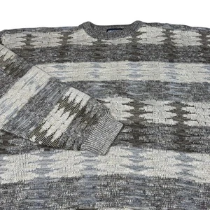 Vintage Megalos Sweater Men 2XT Coogi Geometric Knit Fisherman Crewneck Pullover - Picture 1 of 8