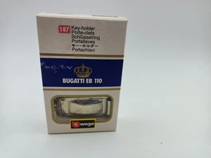 RAR Burago 1/87 Bugatti EB 110 Schlüsselanhänger/Ring Keyring Chrom - Bild 1 von 3