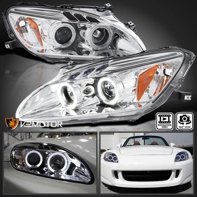 Fits 2004-2009 Honda S2000 AP2 LED Halo Projector Headlights Left+Right 04-09 - Image 1 of 4