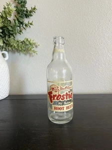 Vintage FROSTIE OLD FASHION ROOT BEER Clear Glass Bottle 10oz EMPTY Collectable - Picture 1 of 8