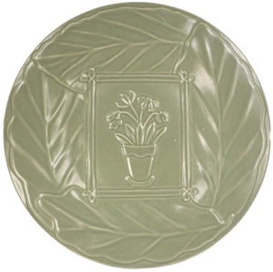 Pfaltzgraff Flower Garden Dessert Plate Sage Green Sculpted Buffet - Picture 1 of 3