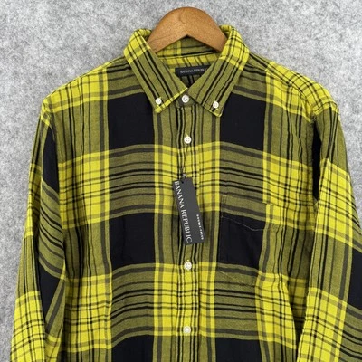 Camisa Banana Republic Para Hombres Grande A Cuadros Abotonada Desacogida Calce Ajustado Informal Foto 1 de 4