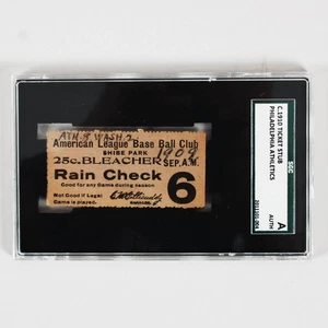 1910 Philadelphia Athletics Graded Ticket Stub- SGC Authentic - Picture 1 of 2