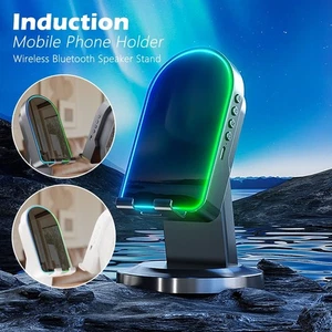 Ambient Light Wireless Bluetooth Speaker Stand Button Phone Stand Desktop - Photo 1 sur 14